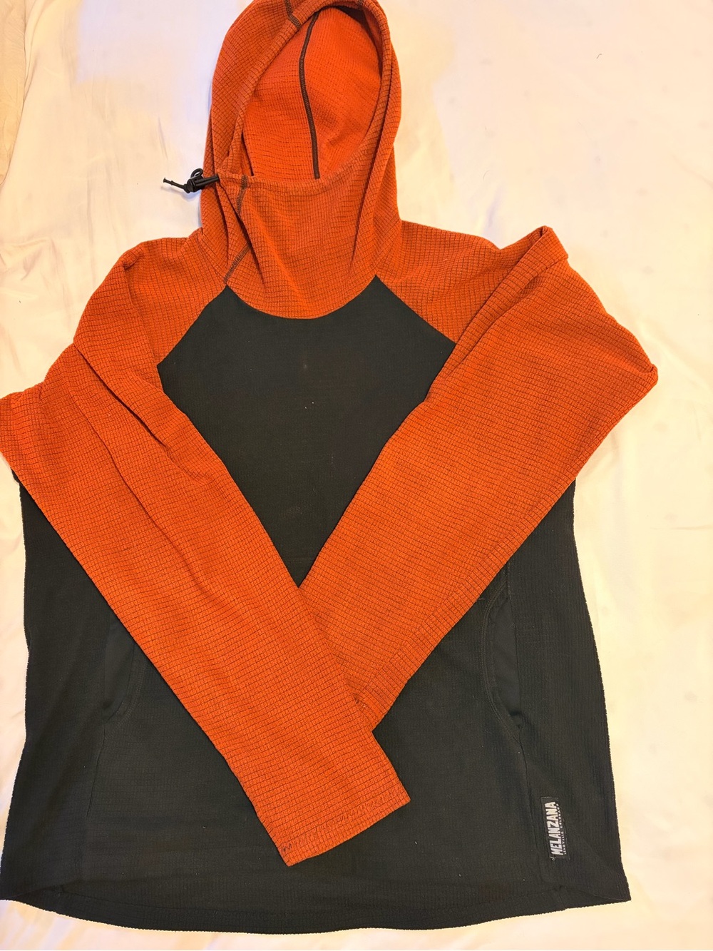 Melanzana burnt orange and black microgrid